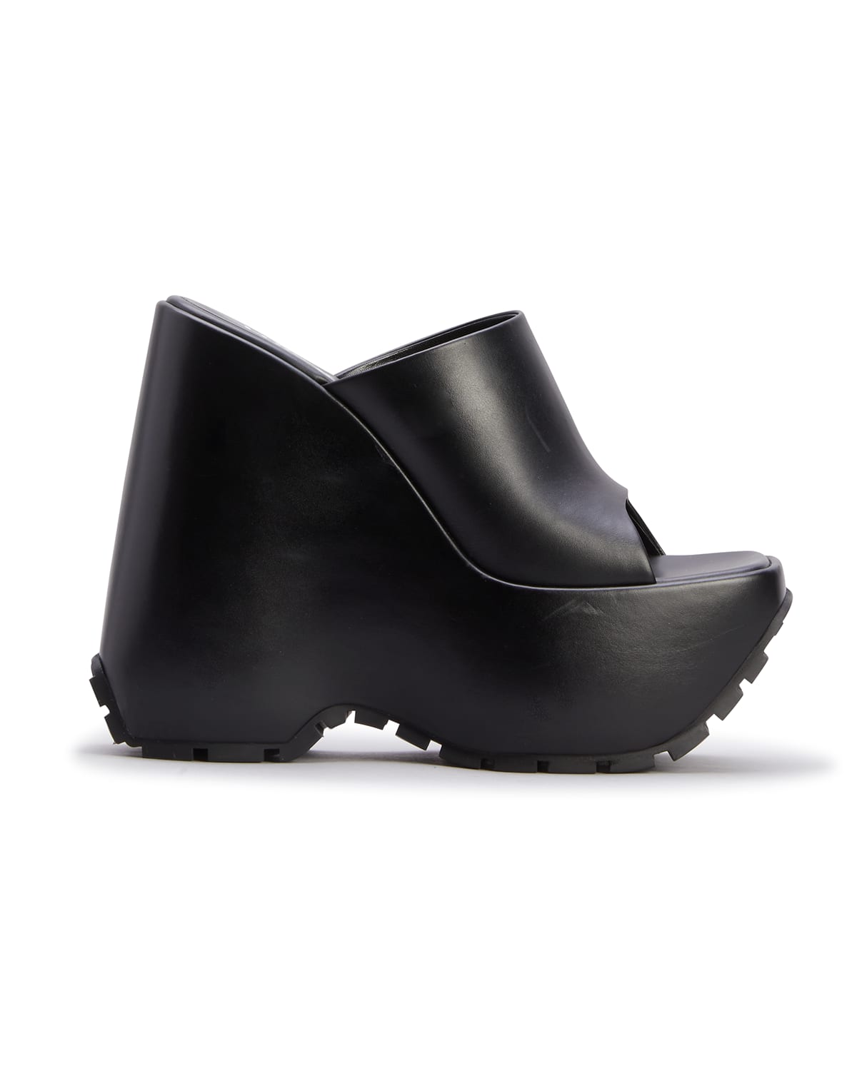 black platform mule sandals