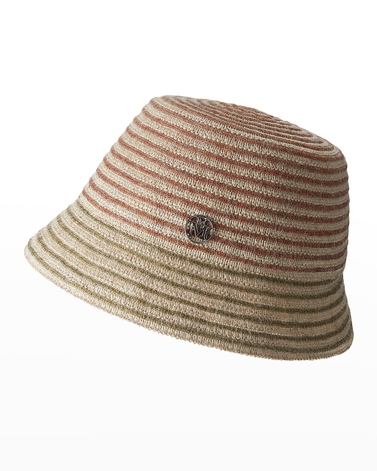 Maison Michel Souna Bicolor Stripe Jute Bucket Hat In Multi