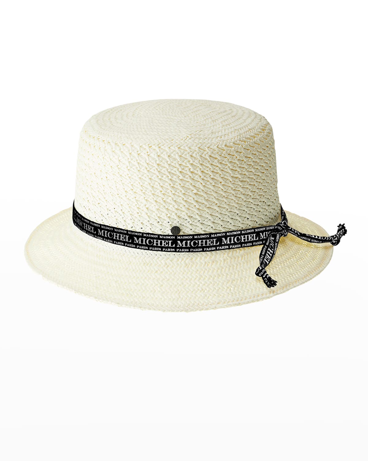 Maison Michel Axel On The Go Bucket Hat In White Black