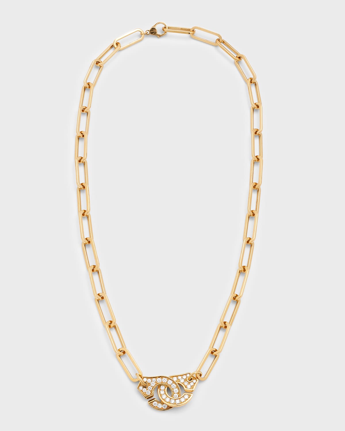 Dinh Van Yellow Gold Menottes R15 Extra-large Chain Necklace With Diamonds