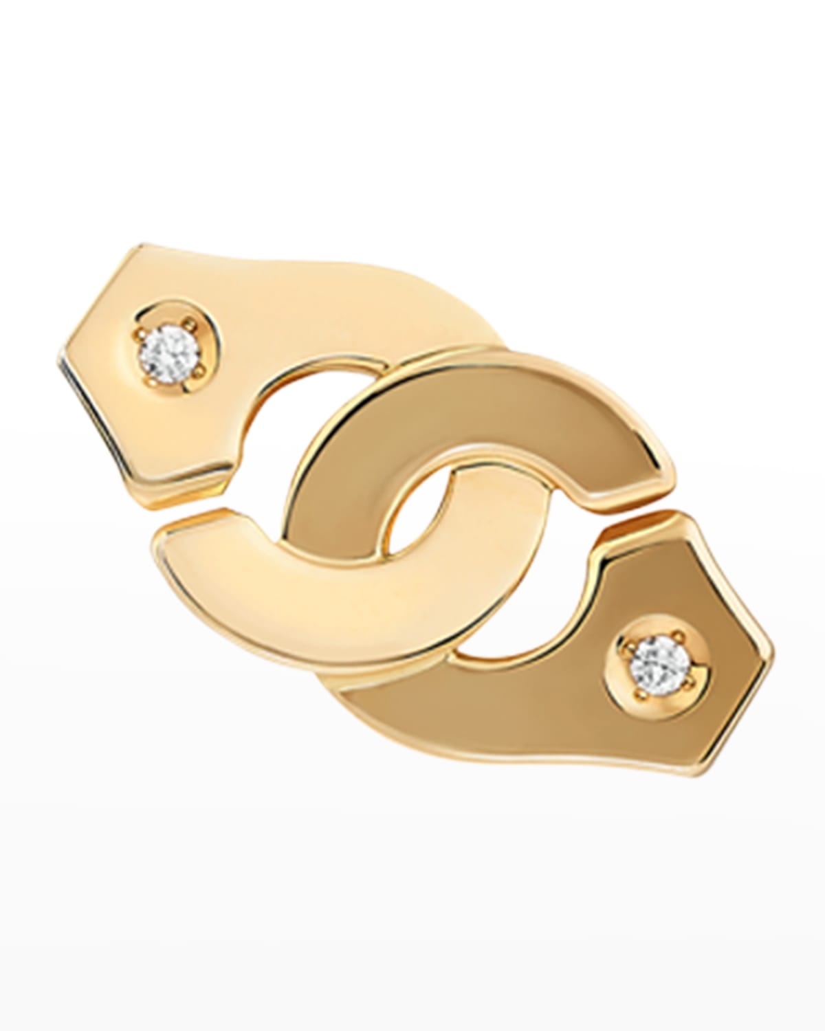 DINH VAN Yellow Gold Menottes R8 Diamond Stud Earring, Single