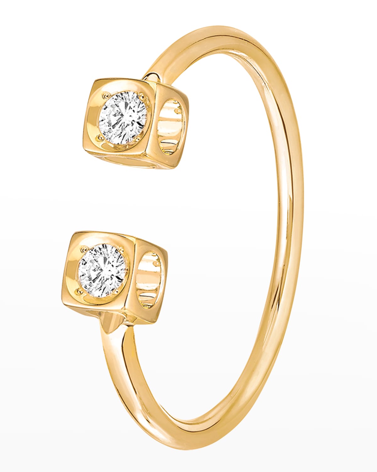 DINH VAN Yellow Gold Le Cube Diamond Accent Ring, Size 6.5