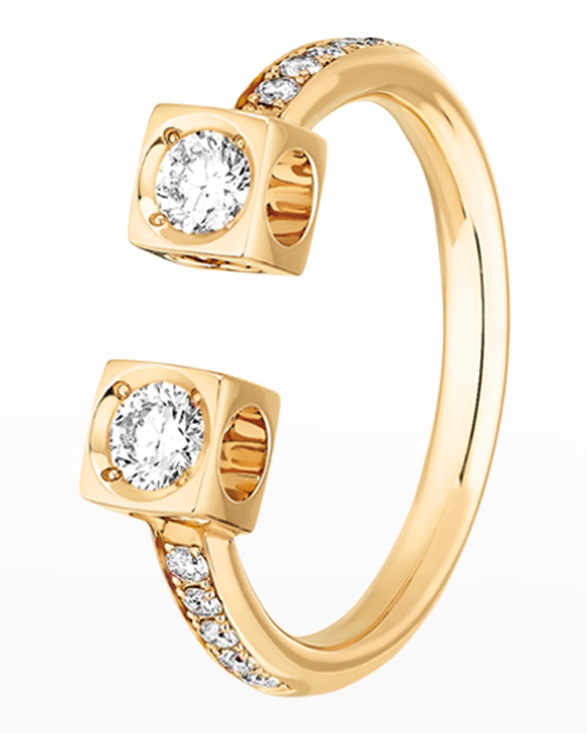 Dinh Van Yellow Gold Le Cube Diamond Shank Ring