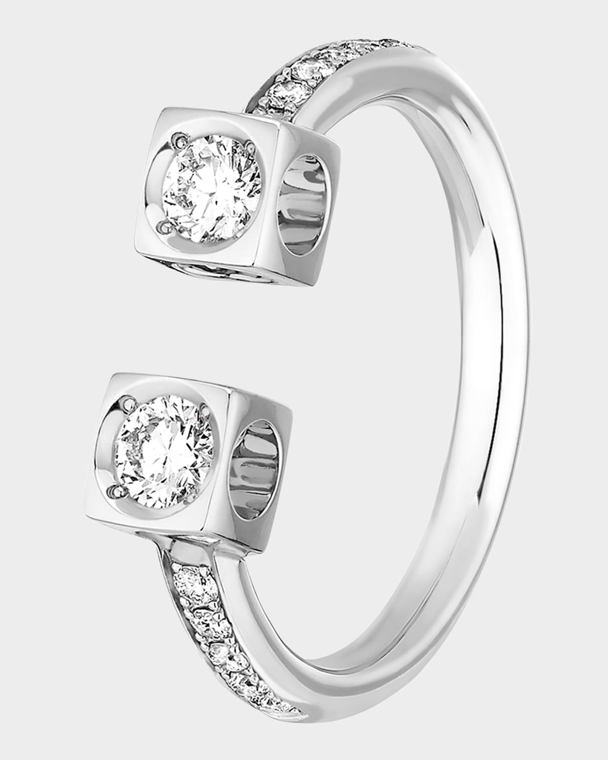 DINH VAN White Gold Le Cube Diamond Shank Ring, Size 6.5