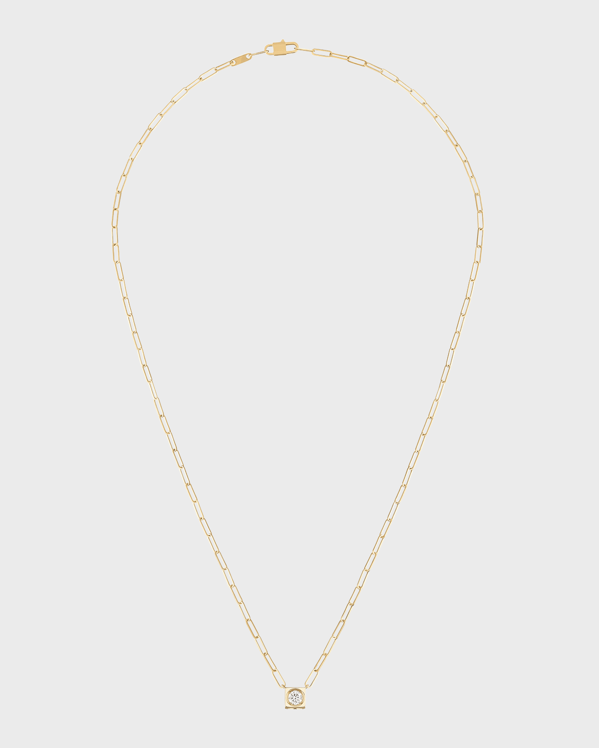 DINH VAN Yellow Gold Le Cube Large Diamond Pendant Necklace