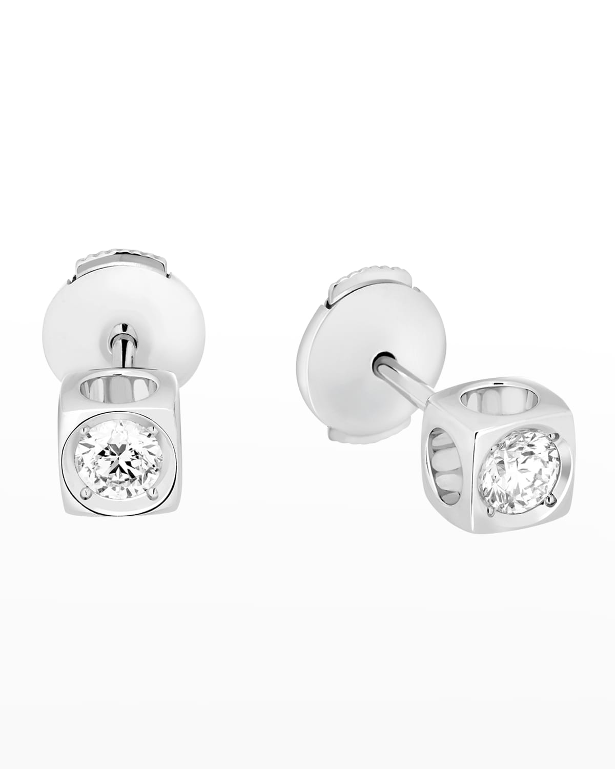 DINH VAN WHITE GOLD LE CUBE LARGE DIAMOND STUD EARRINGS