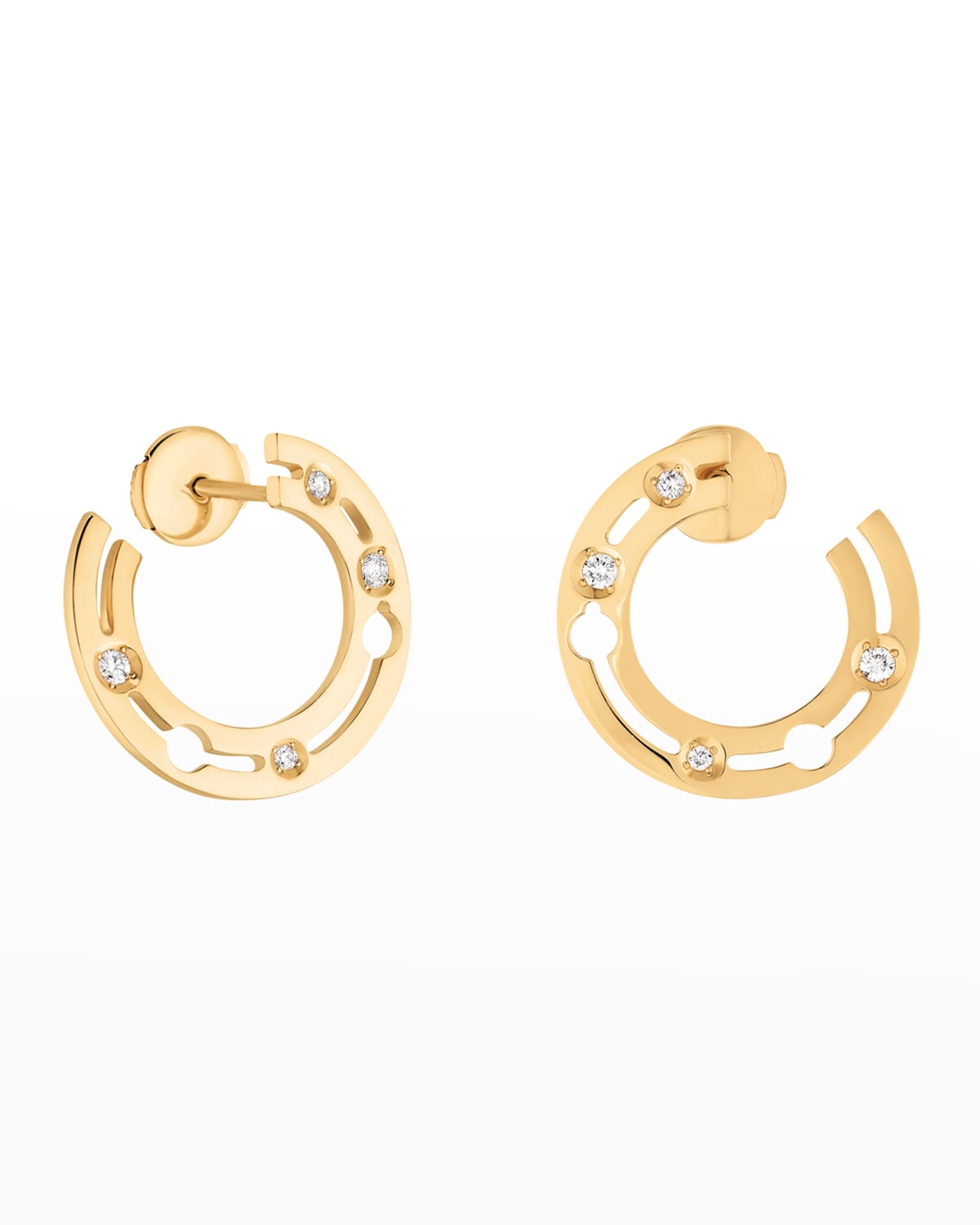 Dinh Van Yellow Gold Pulse Side Hoop Earrings, 18mm