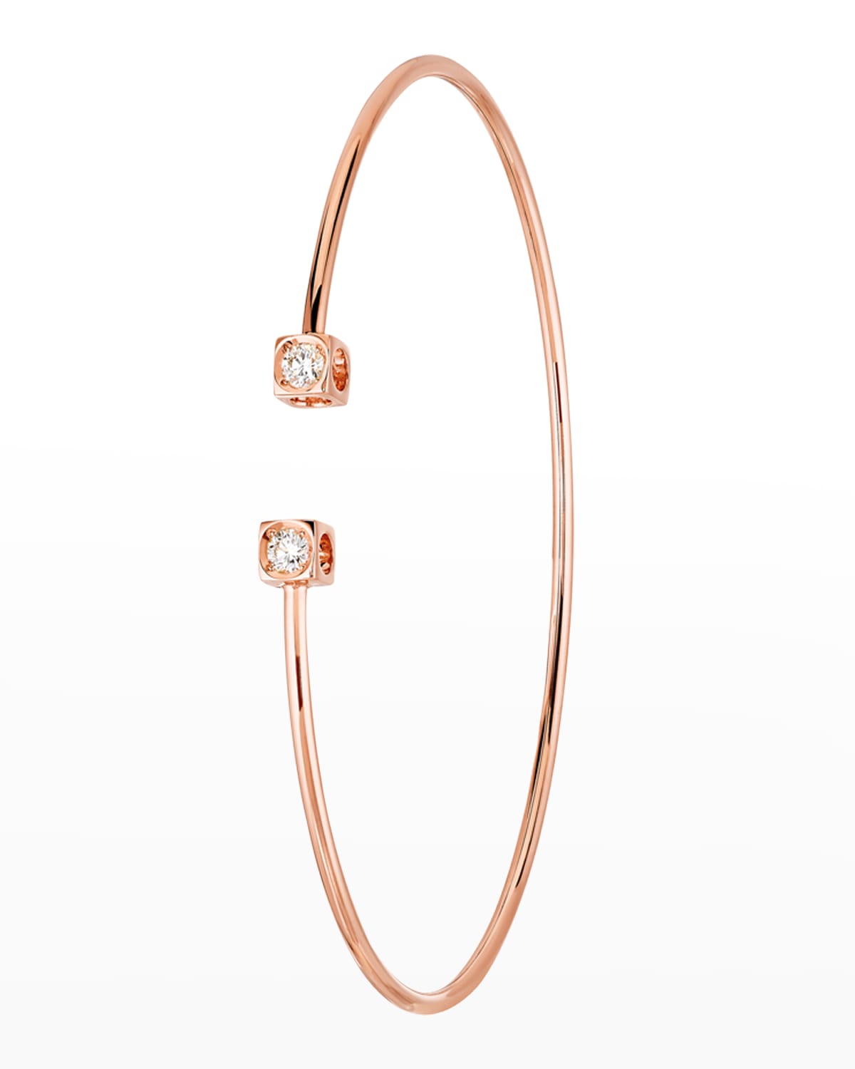 DINH VAN Pink Gold Le Cube Small Diamond Accent Cuff Bracelet
