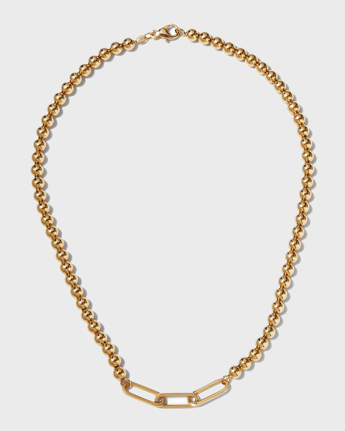 Yellow Gold Small Ball-Chain Multi-Link Necklace