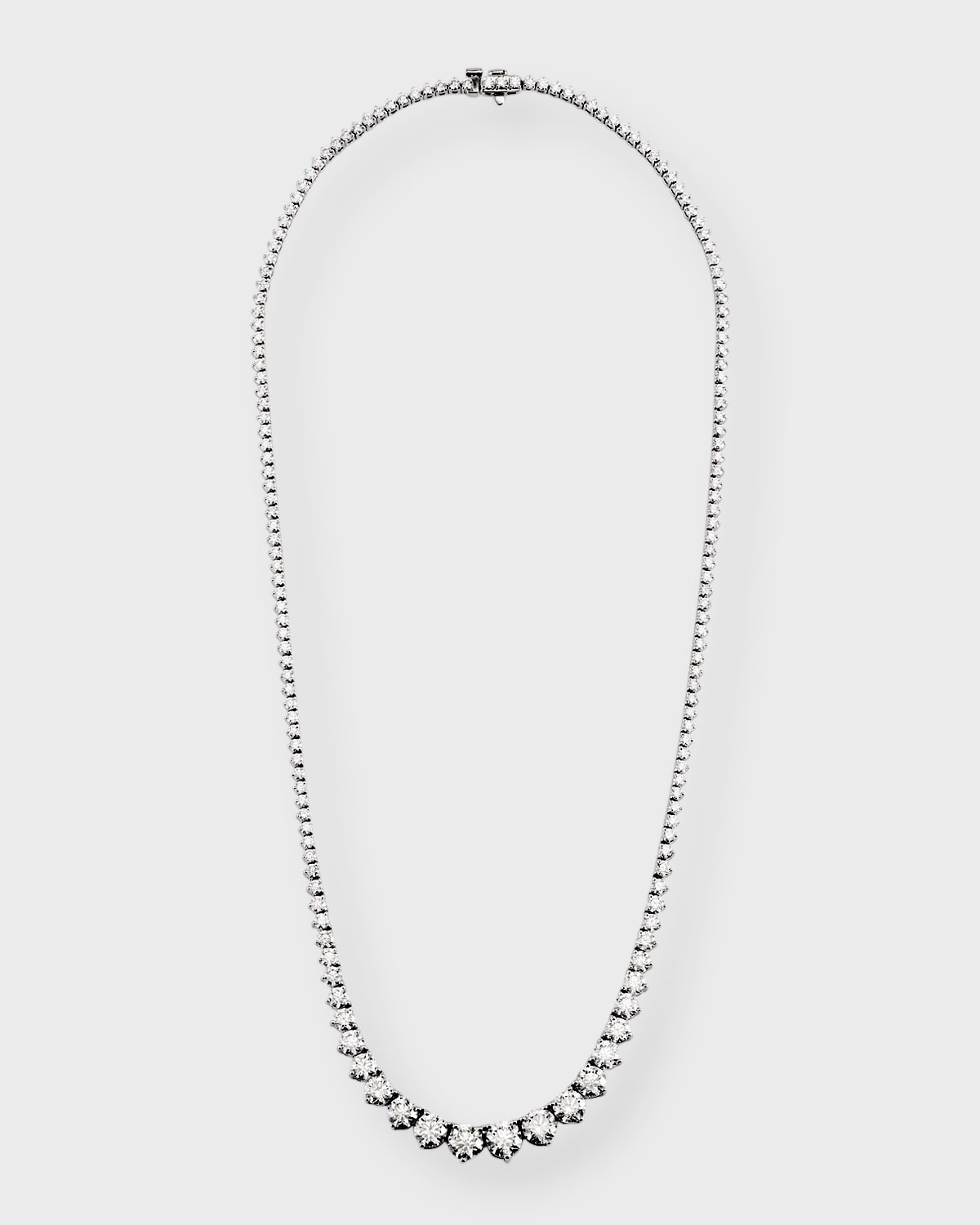 18k White Gold Graduated Diamond Necklace, 17"L, 12.2tcw