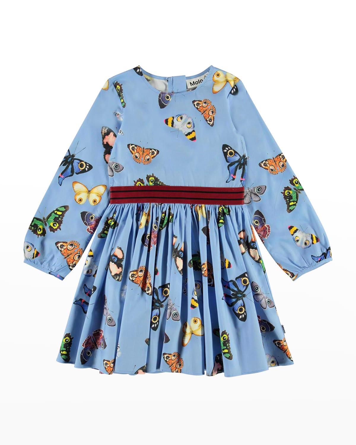 Molo Kids' Girl's Christine Butterfly-print Woven Dress In I See You