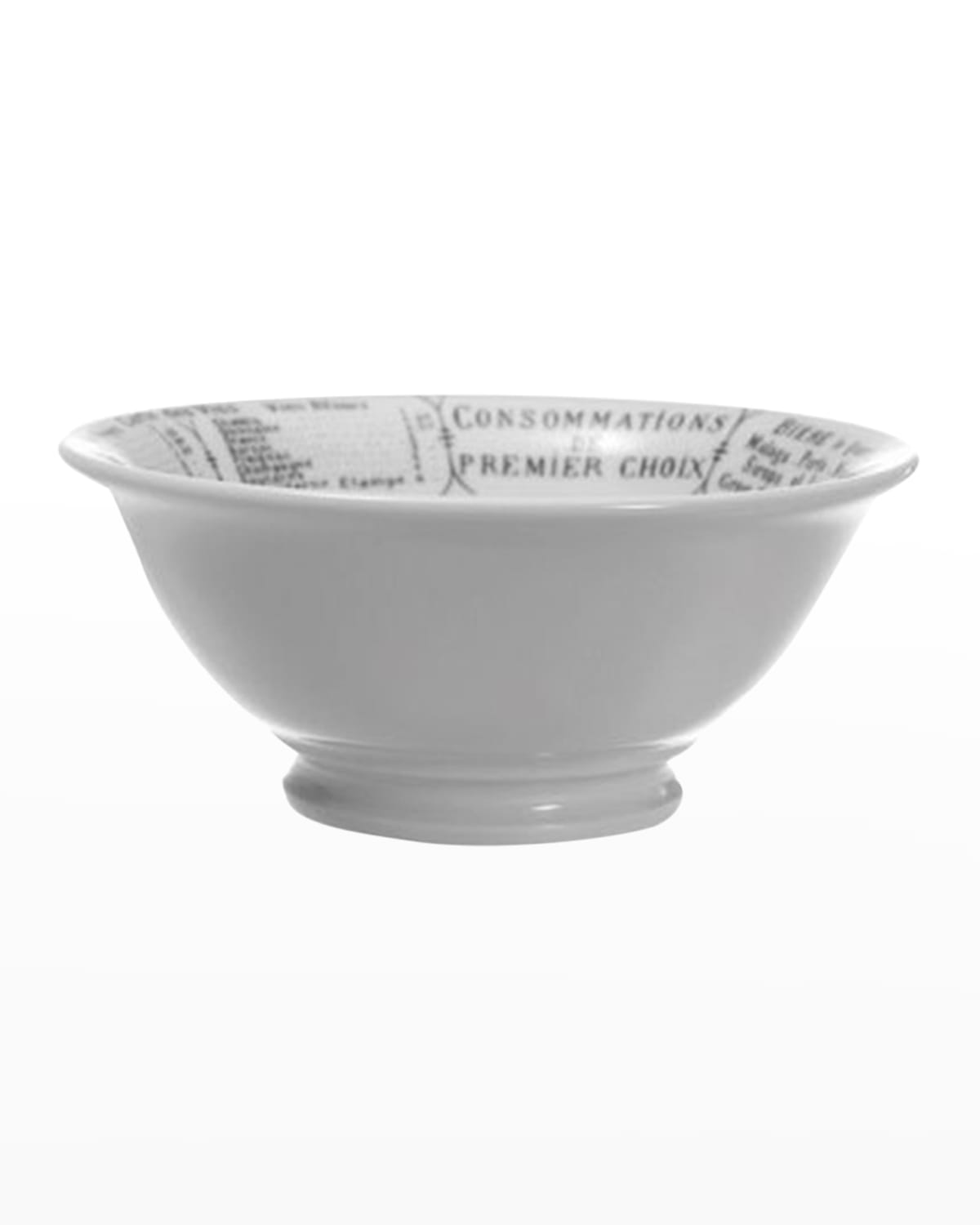 Shop Pillivuyt Brasserie Footed Salad Bowl - 6.5", 2 C. In White With Black Dcor