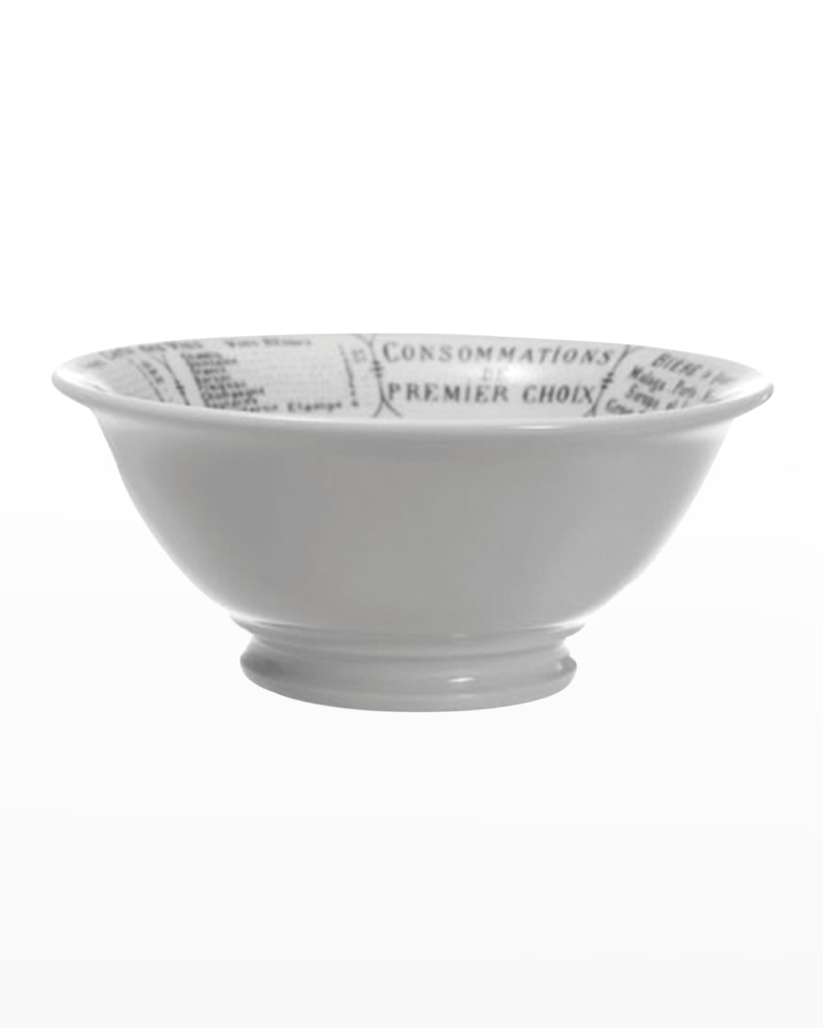 Shop Pillivuyt Brasserie Footed Salad Bowl - 9.75", 2.5 Qt. In White With Black Décor