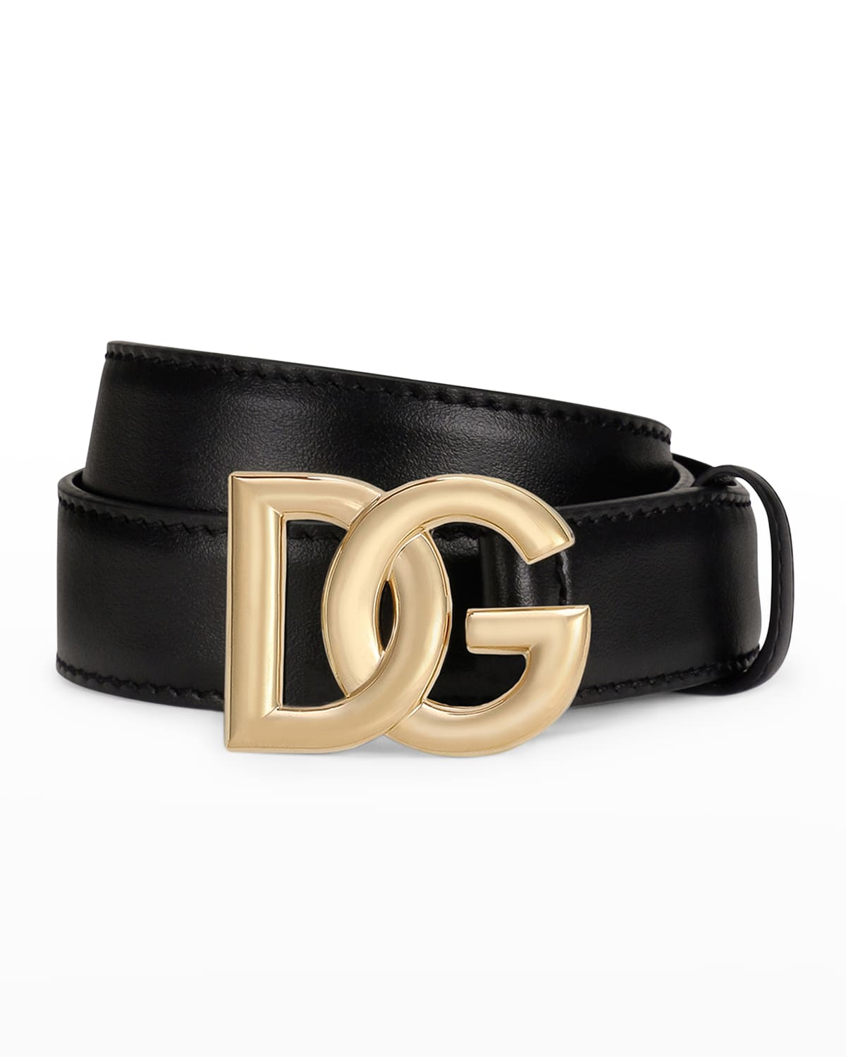 Interlocking DG Logo Leather Belt