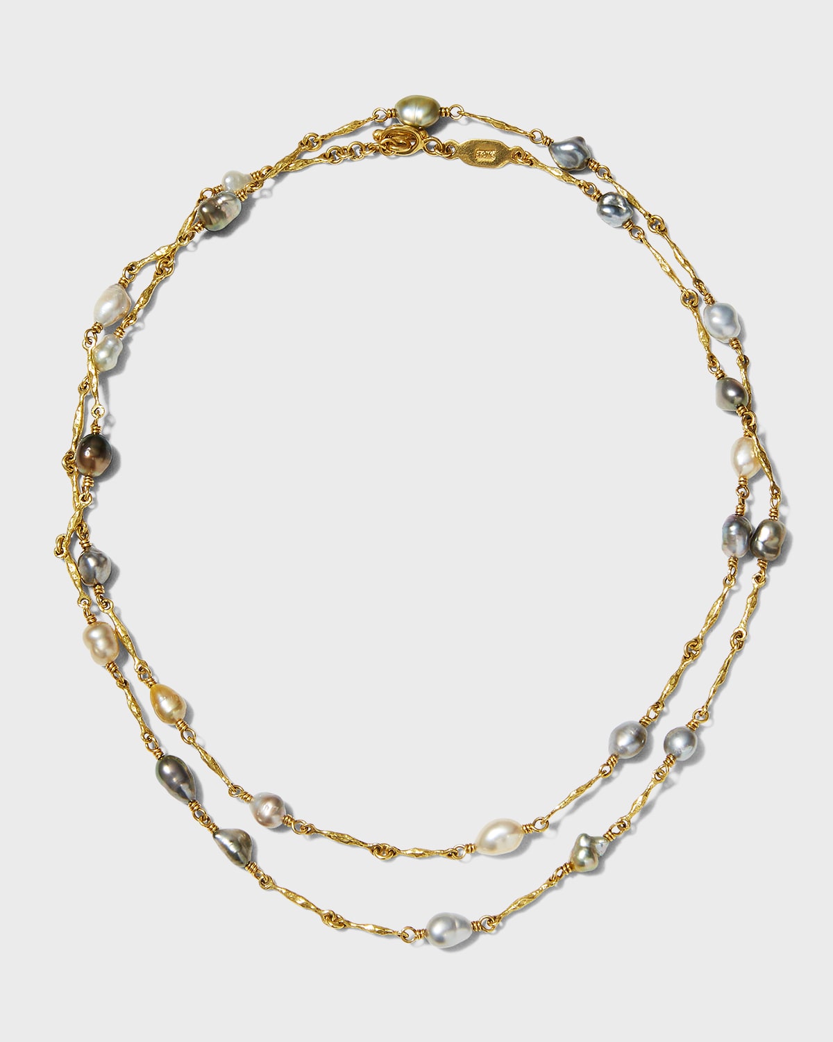 Old Money Keshi Pearl-Link Chain Necklace, 31"L