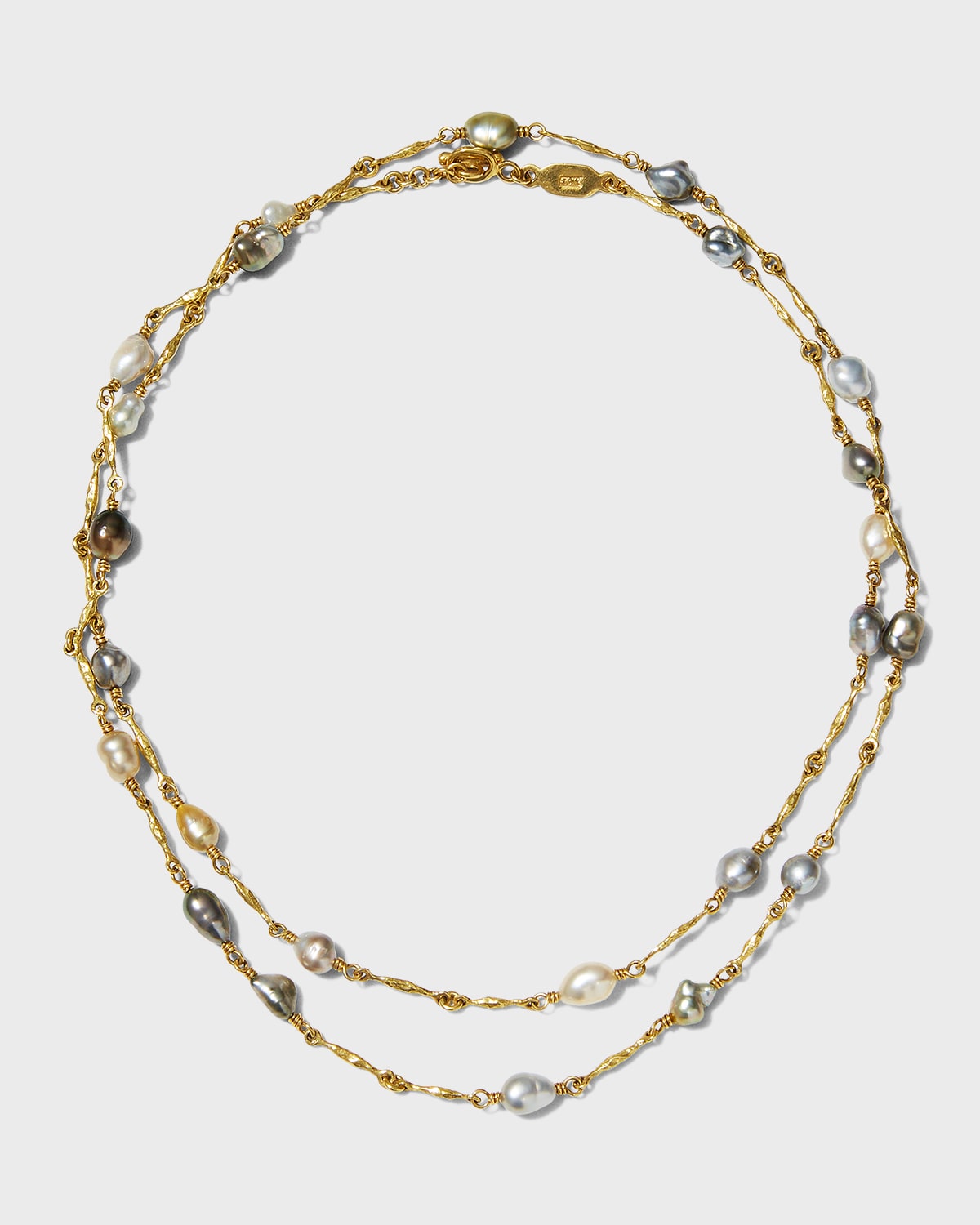 Lee Brevard Old Money Keshi Pearl-link Chain Necklace, 31"l