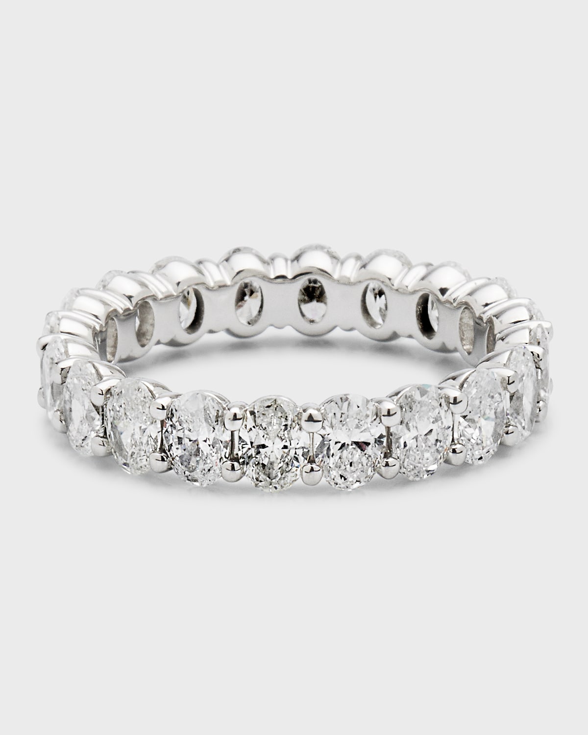 Neiman Marcus Diamonds Platinum Oval FG/VS Diamond Eternity Band, Size 6, 3.2tcw