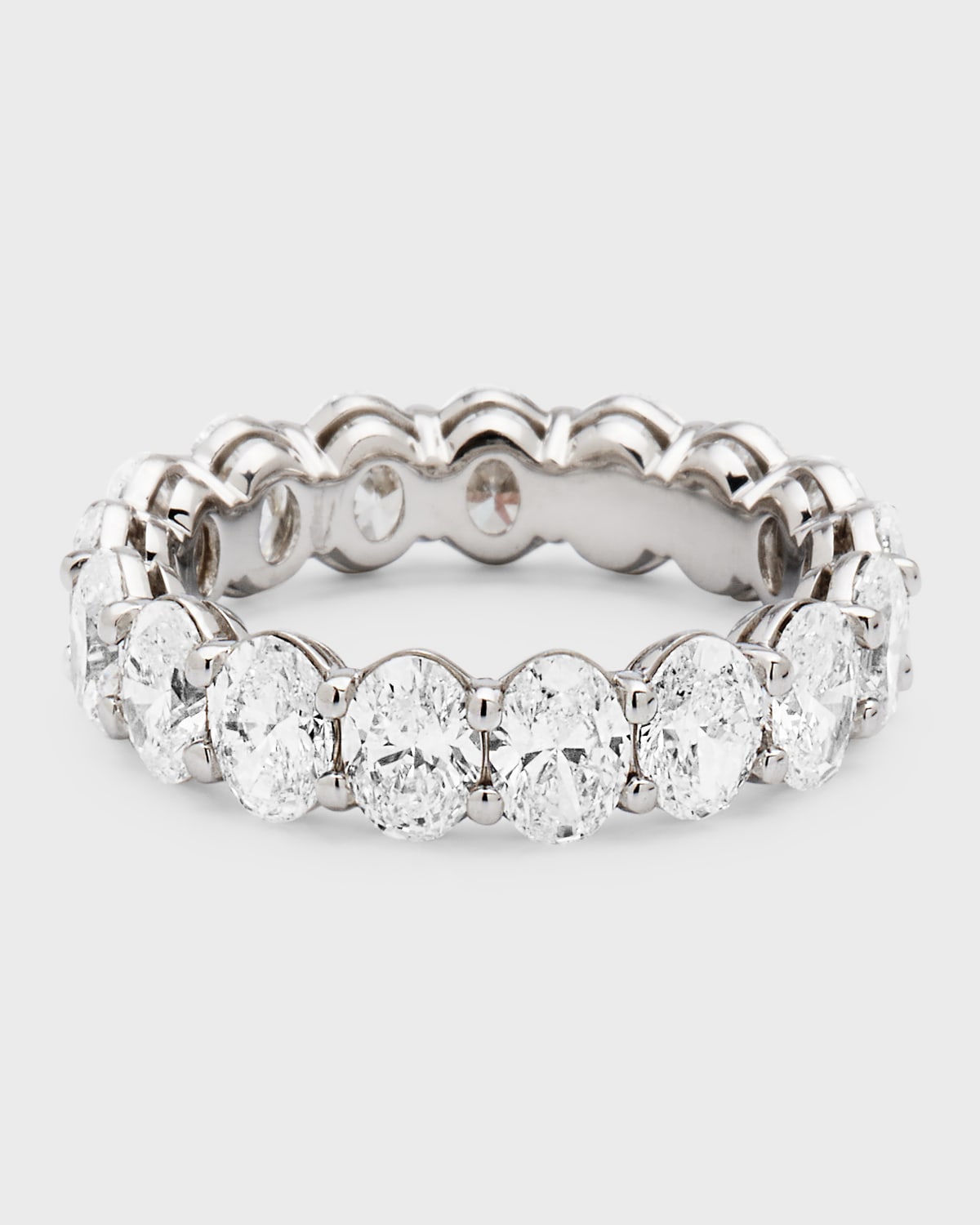 Platinum Oval FG/VS Diamond Eternity Band, Size 6.75, 5.44tcw