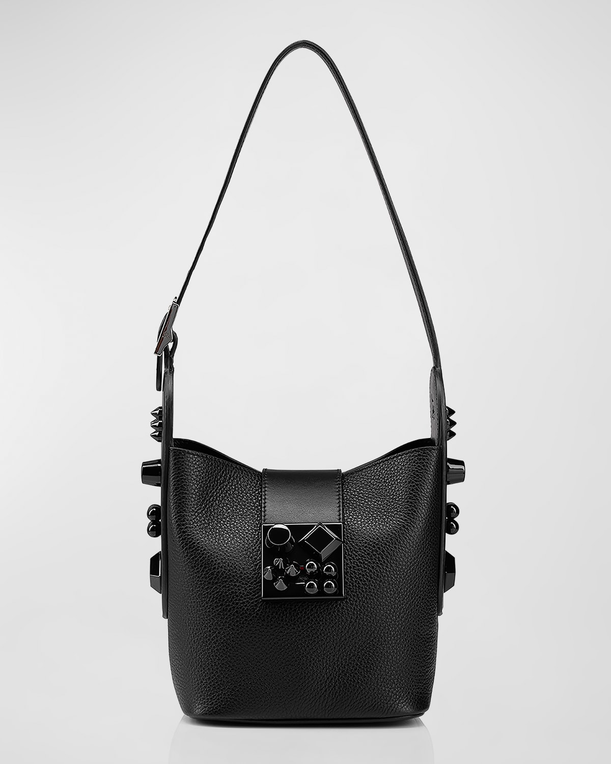 Christian Louboutin Carasky Mini Stud Bucket Shoulder Bag In Black