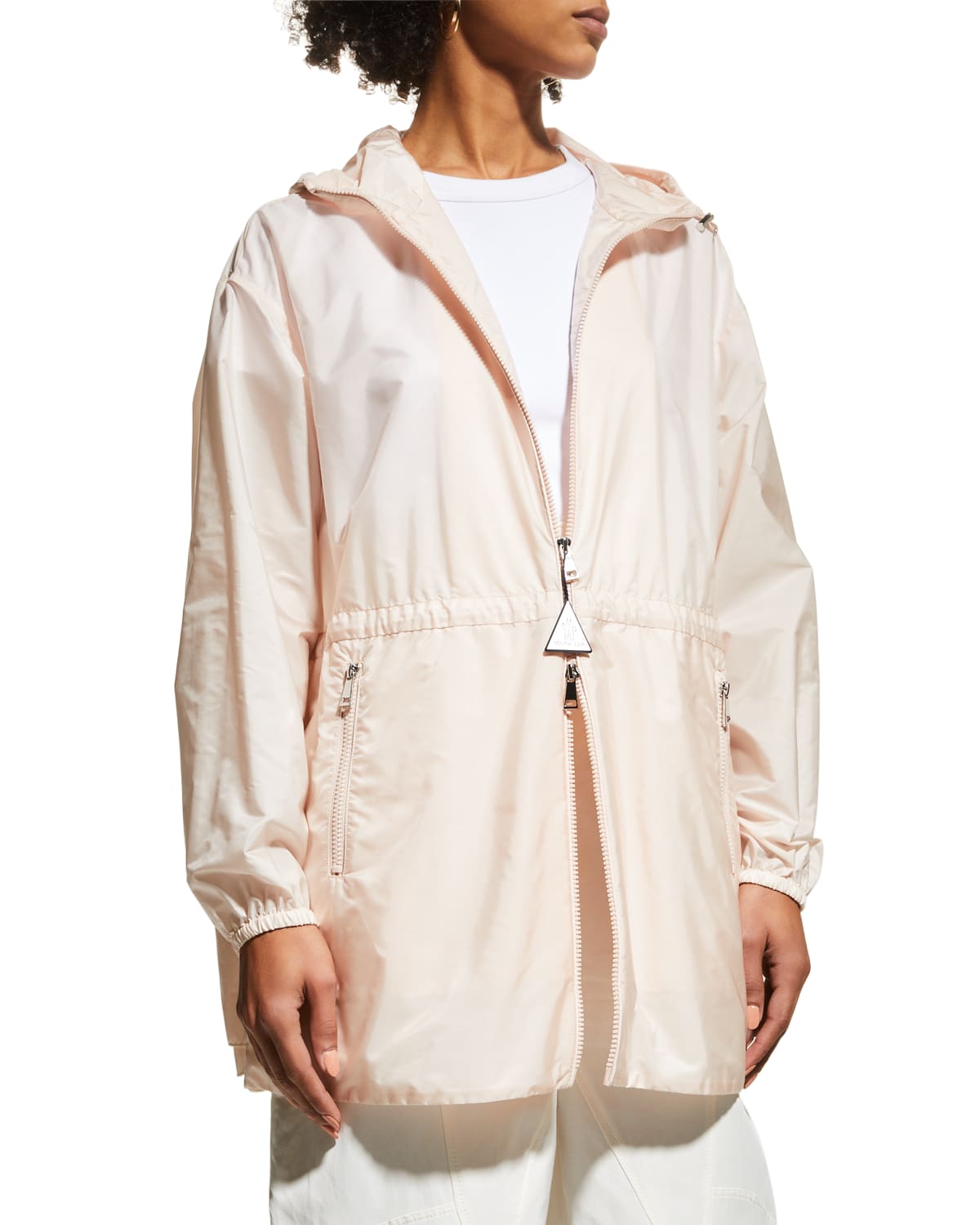 Cinched raincoat top