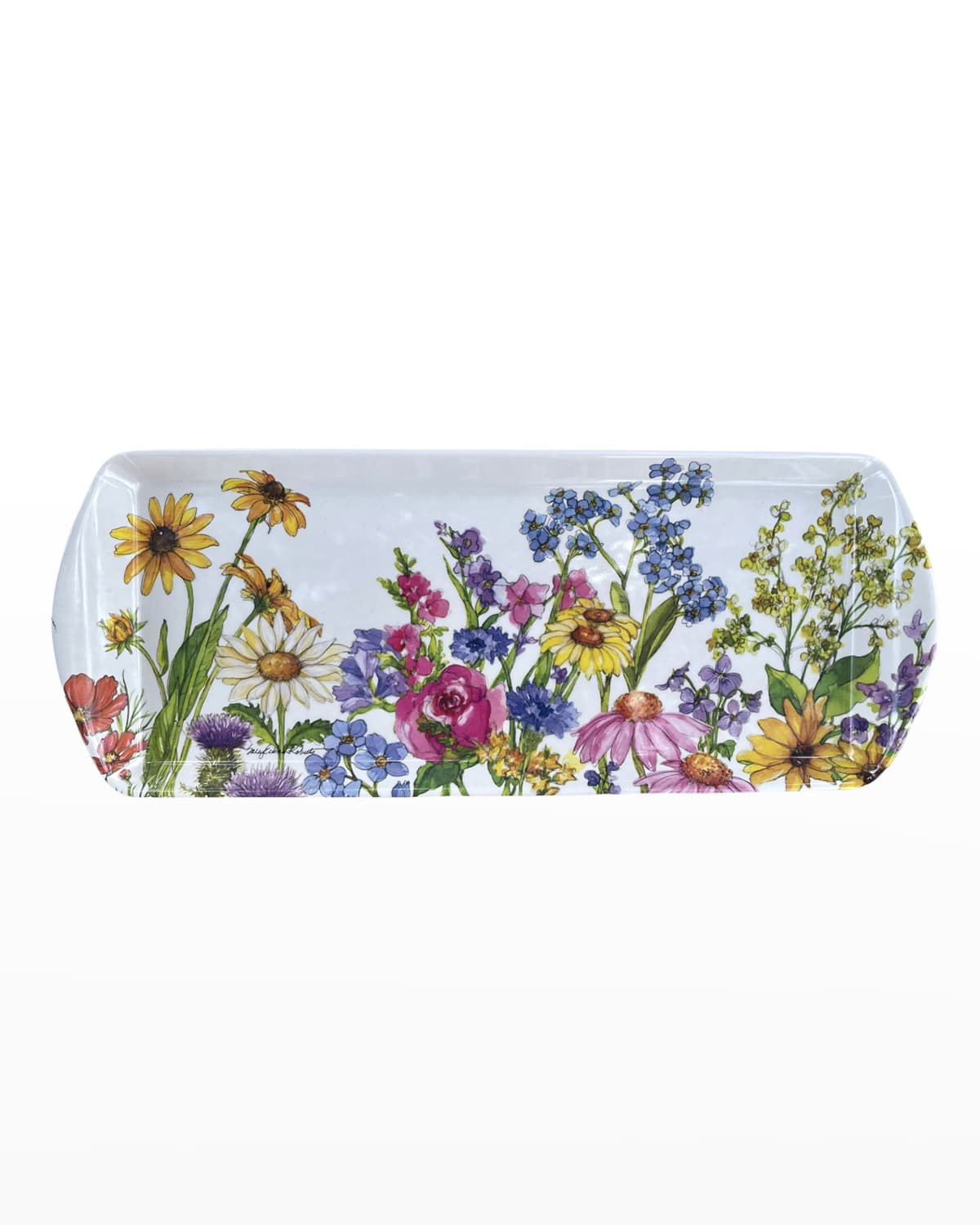 Bamboo Table Flower Garden Loaf Tray In White