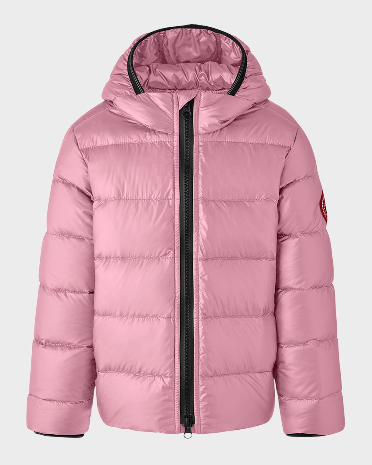 Canada Goose Kid's Crofton Striped Logo Quilted Jacket In Plum Blossom-fleu