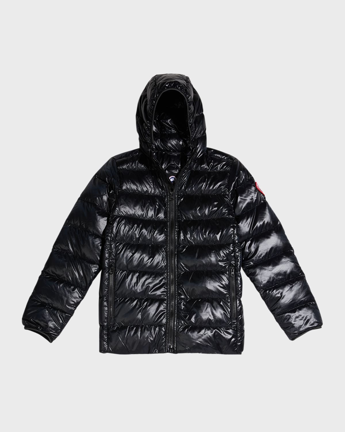 Canada Goose Crofton Hooded Recycled-shell Jacket 7-16 Years In Noir