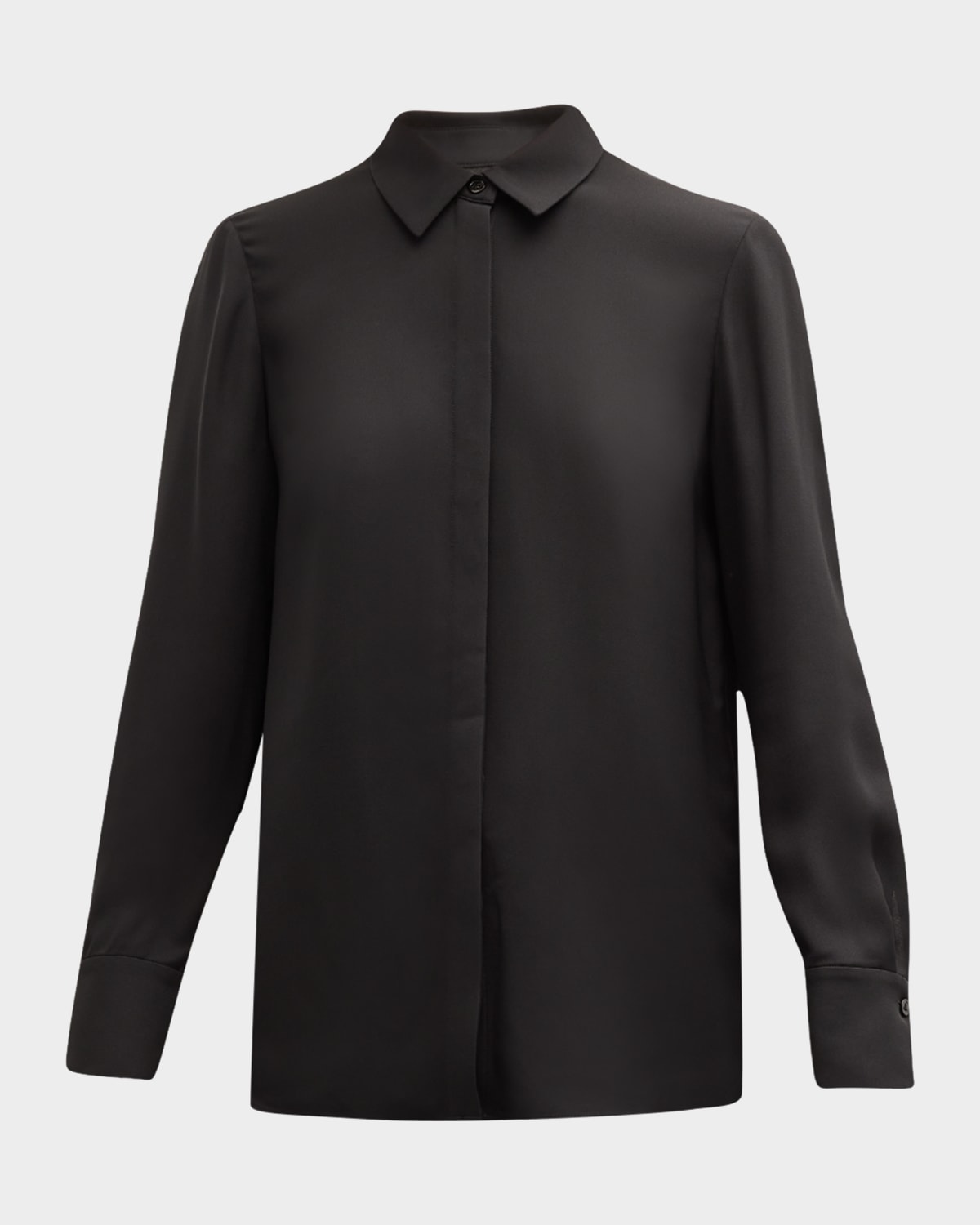 Scottie Silk Button-Down Blouse