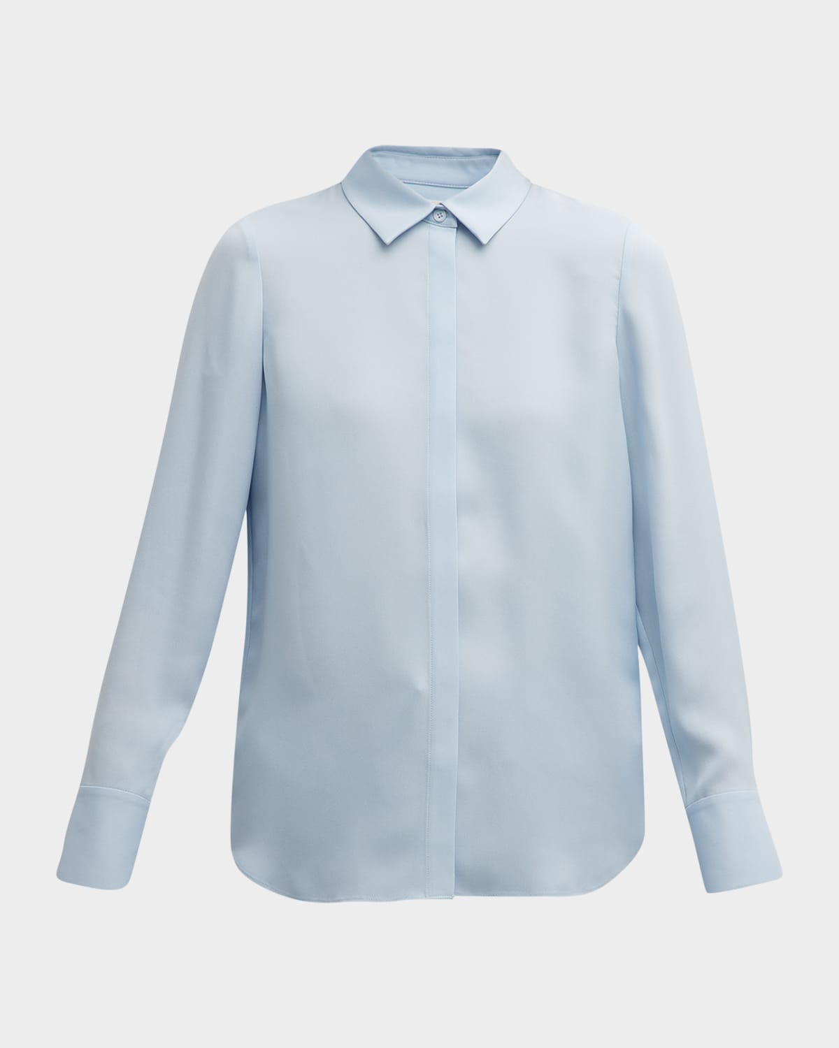 Lafayette 148 Scottie Silk Button-down Blouse In Aerial Blue