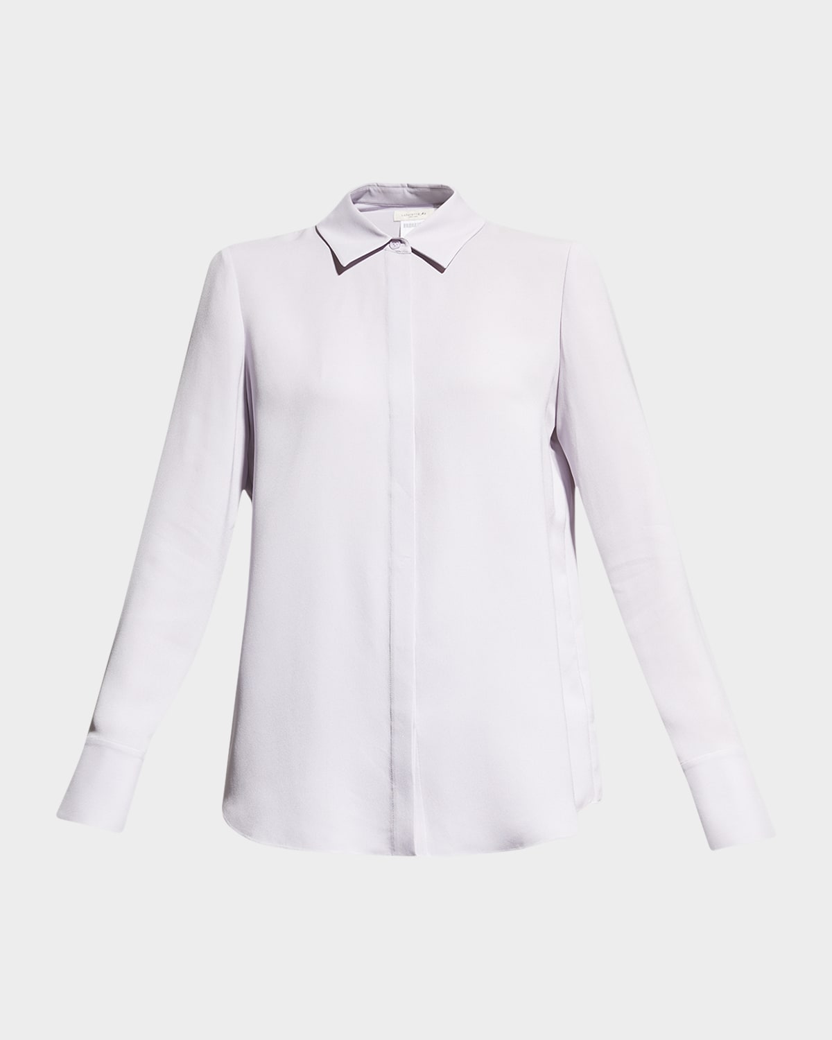 LAFAYETTE 148 SCOTTIE SILK BUTTON-DOWN BLOUSE