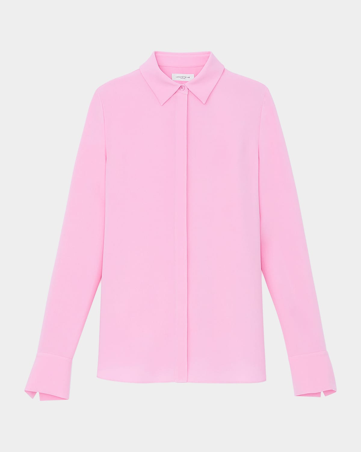 Lafayette 148 Scottie Silk Blouse In Pink Madder