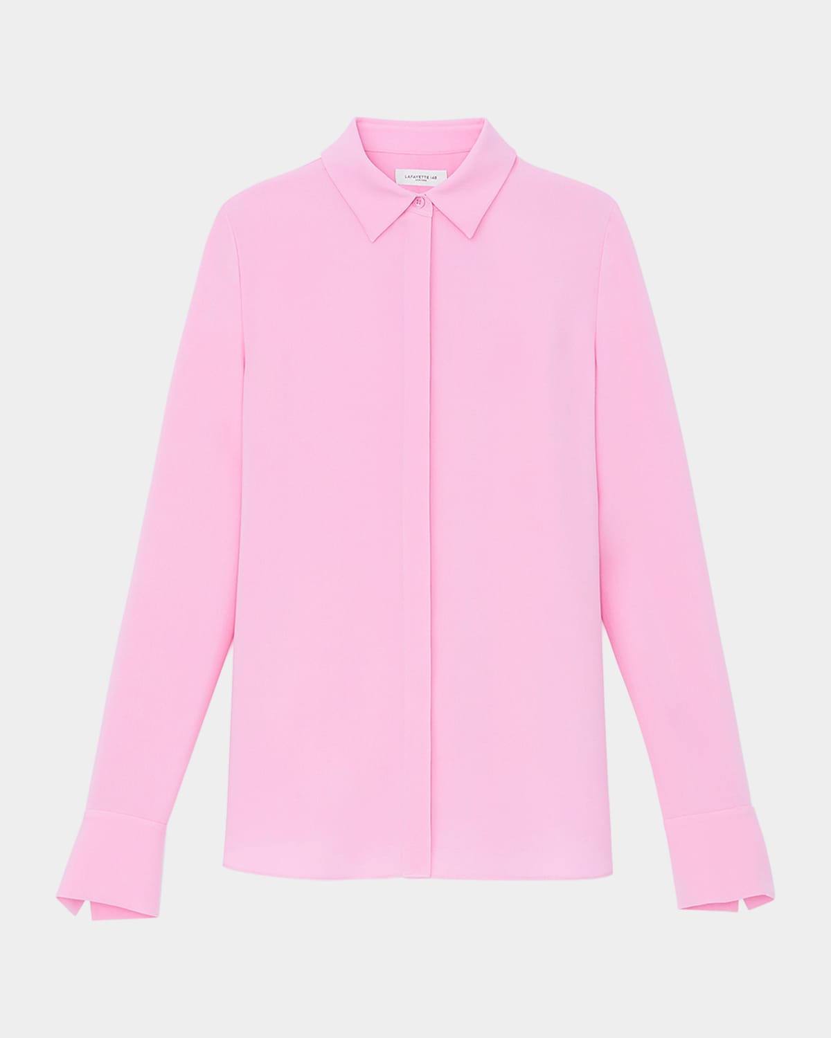 LAFAYETTE 148 SCOTTIE SILK BUTTON-DOWN BLOUSE