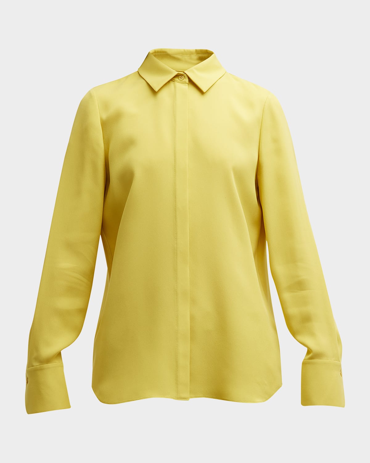 Lafayette 148 Scottie Silk Blouse In Bright Citrine