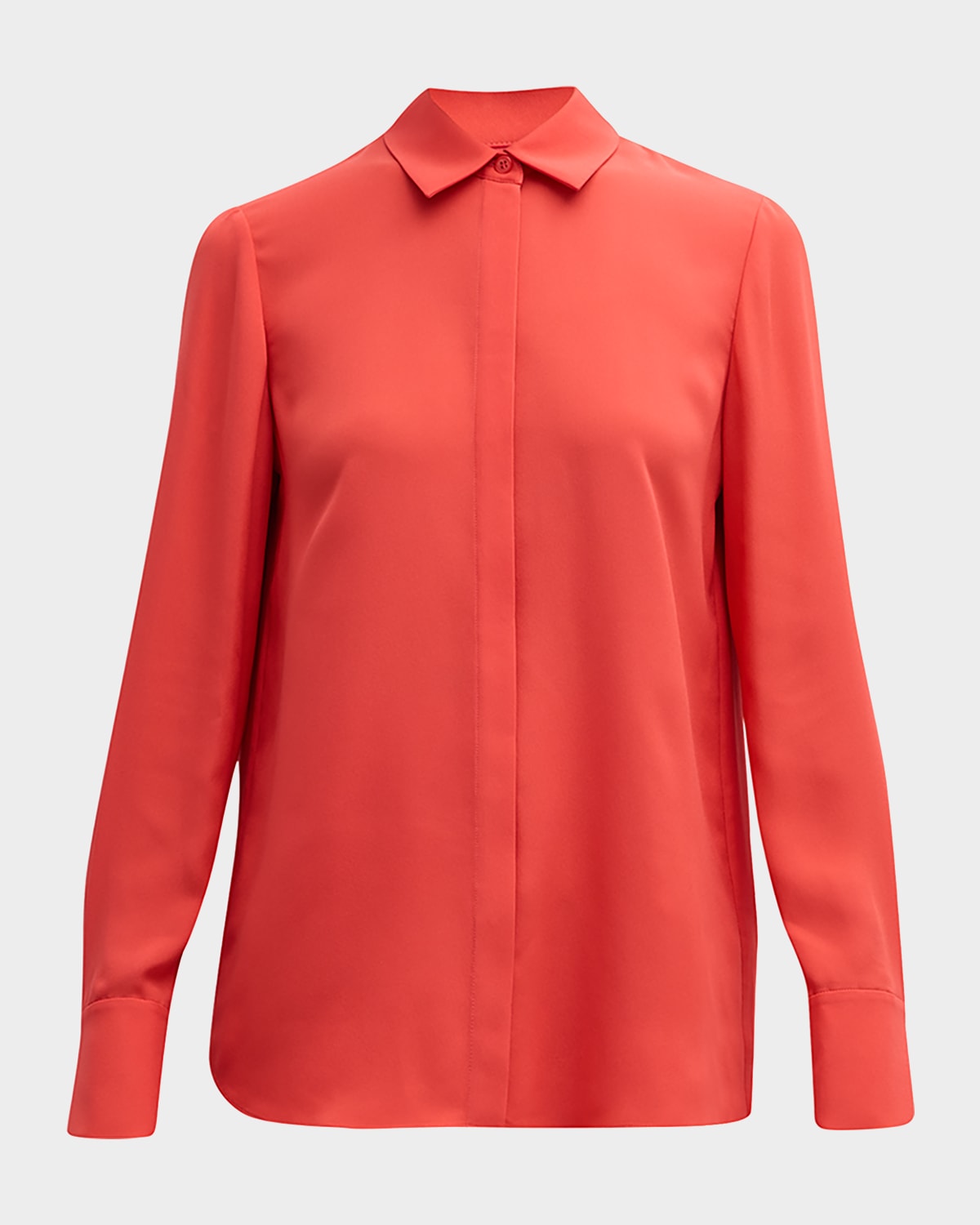 Lafayette 148 Scottie Silk Blouse In Stamped Poppy