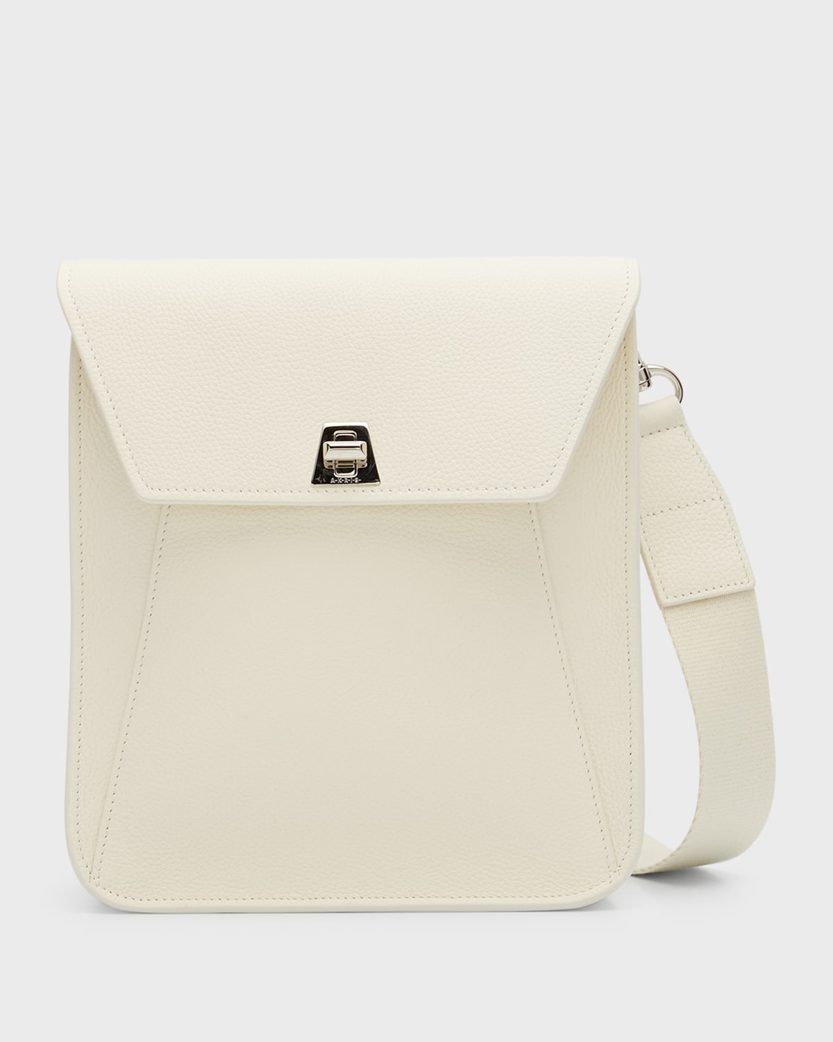 Akris Anouk Small Leather Messenger Bag In White