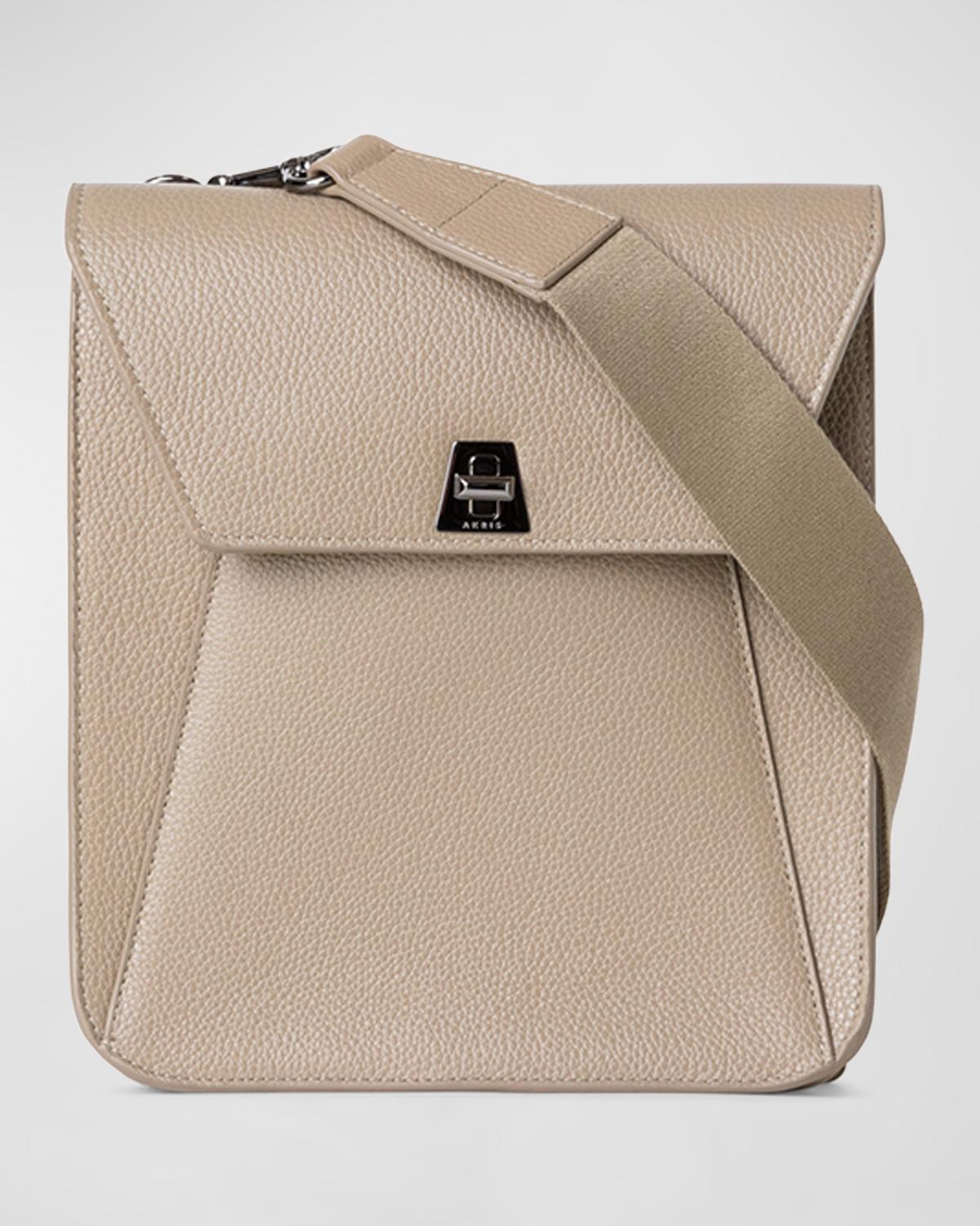 Akris Anouk Small Leather Messenger Bag In Seagrass