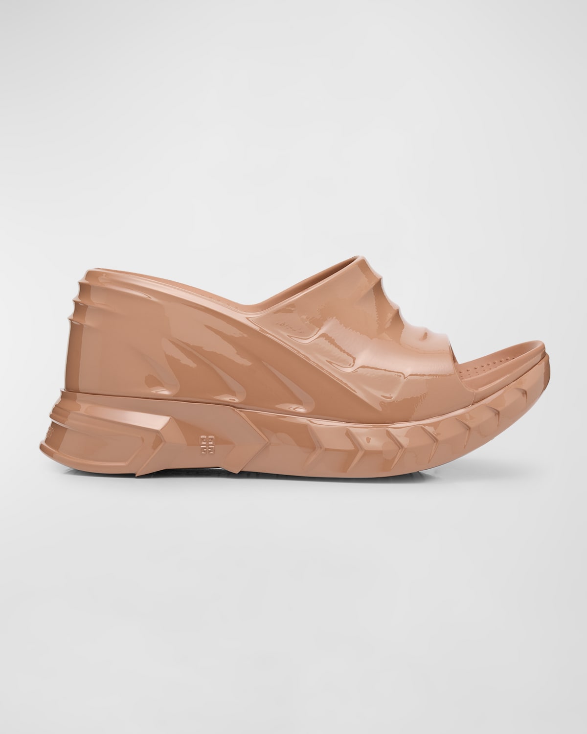 Shop Givenchy Marshmallow Rubber Wedge Slide Sandals In Clay
