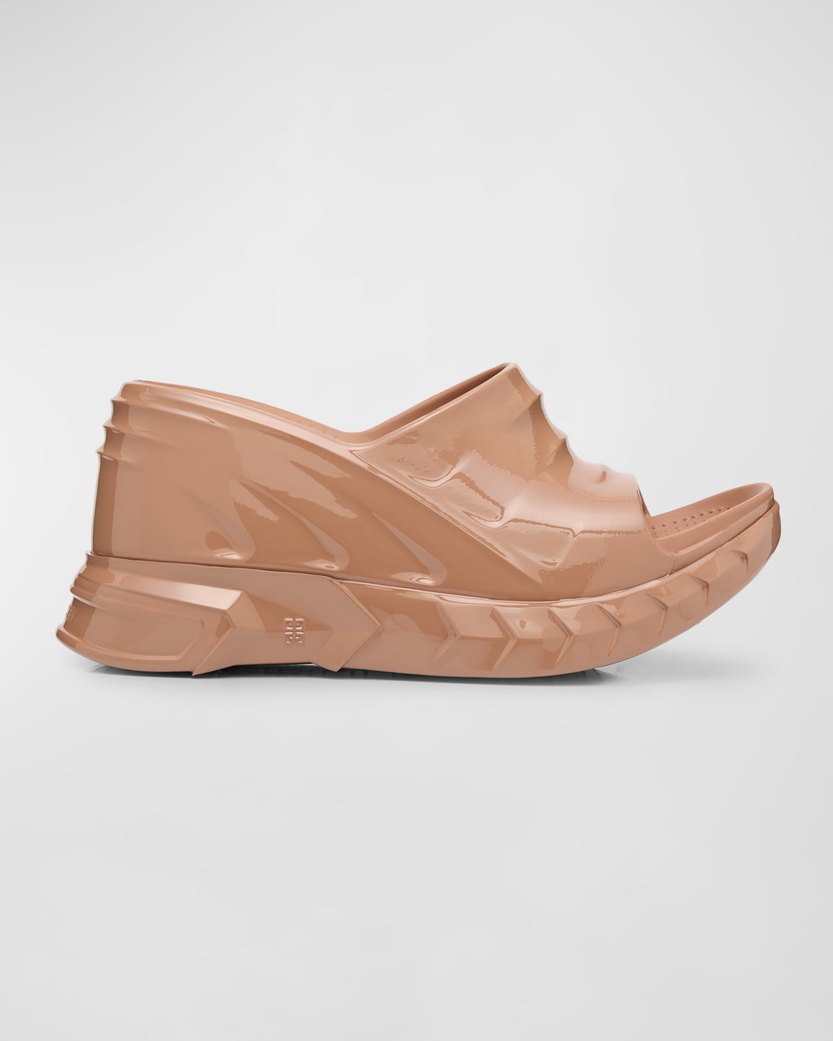 Givenchy Marshmallow Rubber Wedge Slide Sandals In Clay