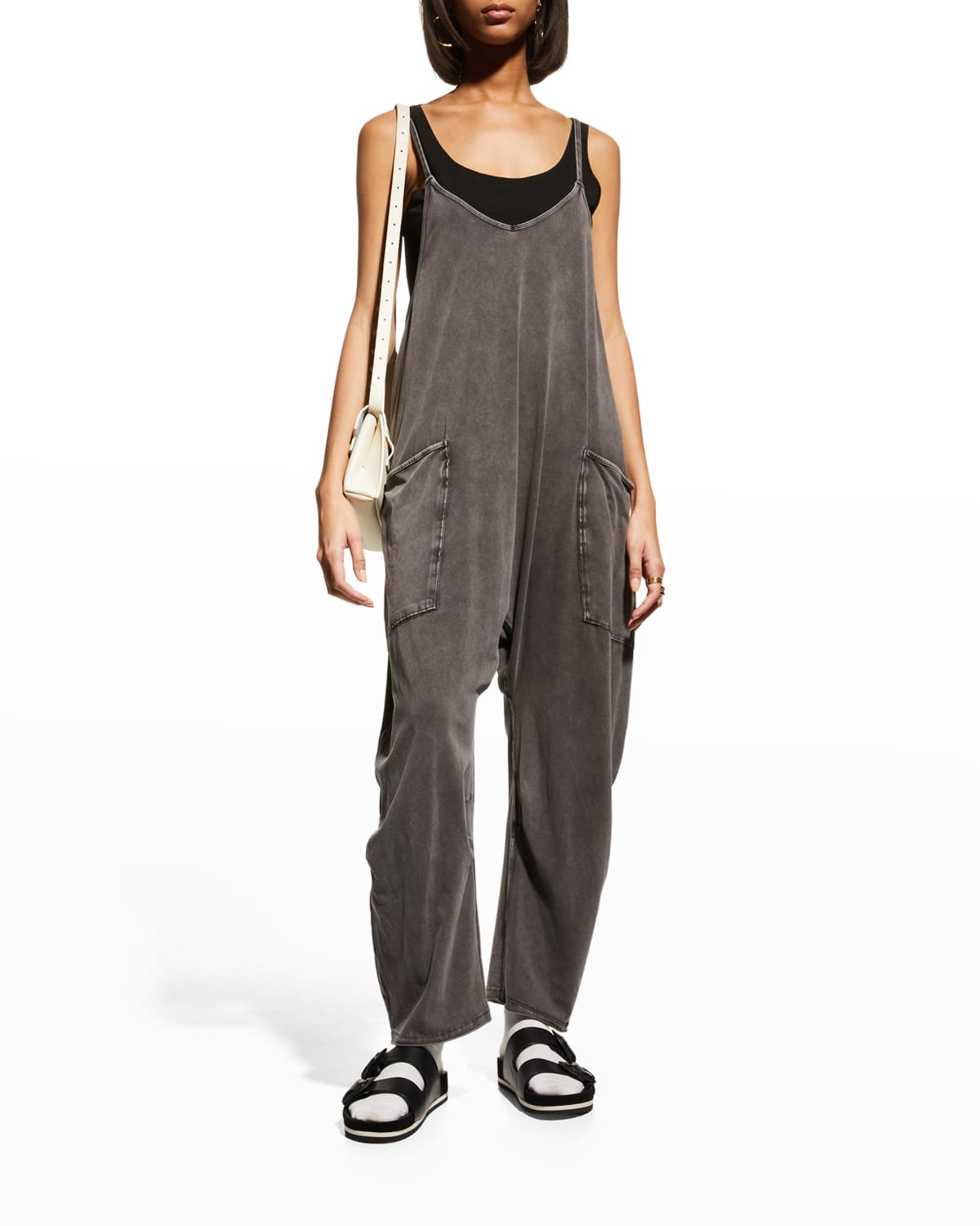 Fp Movement Hot Shot Slouchy Jumpsuit In Washed Black