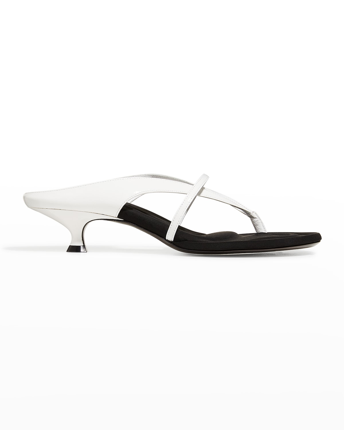 Khaite Monroe Leather Kitten-heel Sandals In White