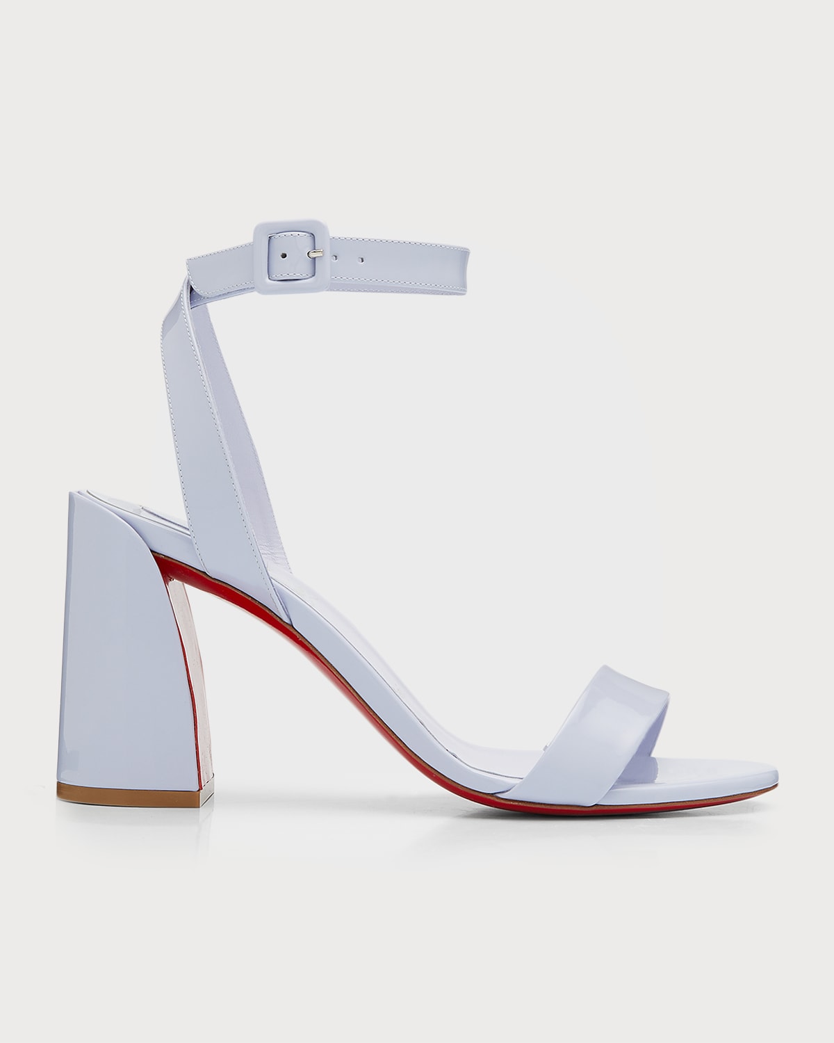 Christian Louboutin Miss Sabina Red Sole Ankle-strap Sandals In Skylight