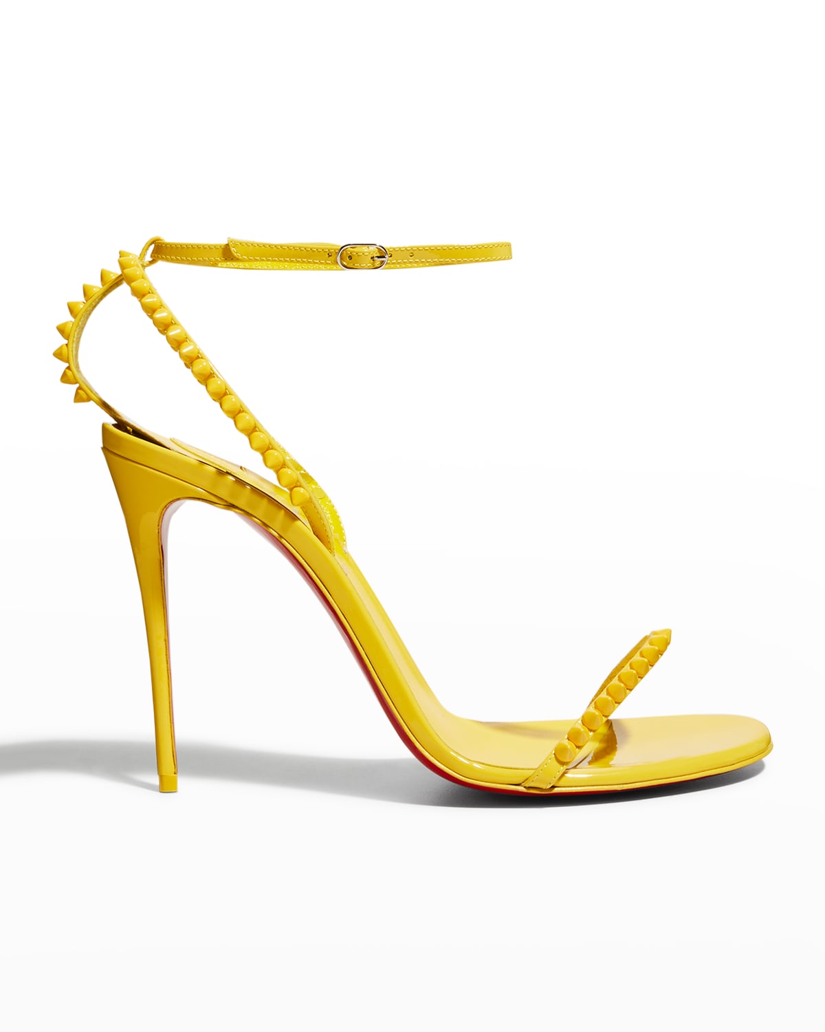 CHRISTIAN LOUBOUTIN SO ME RED SOLE TONAL SPIKE LEATHER SANDALS