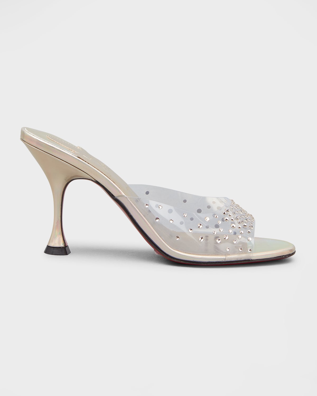 Christian Louboutin Degramule Strass Clear Stiletto Sandals In Neutrals