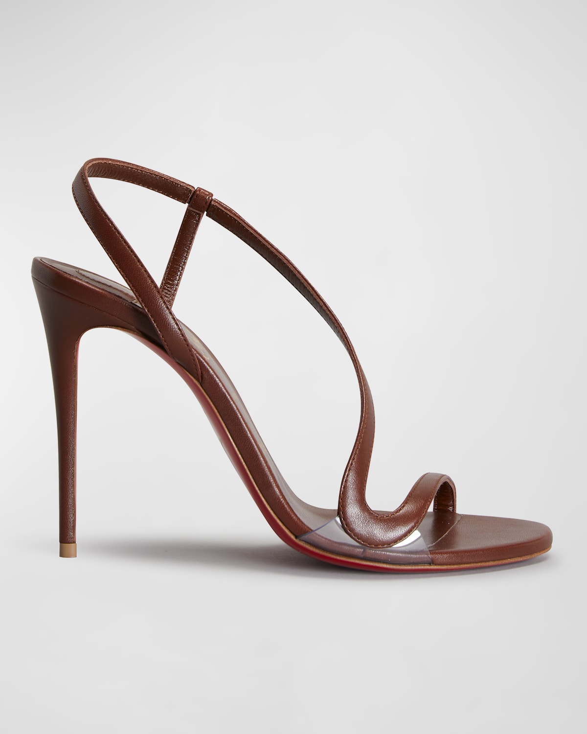 CHRISTIAN LOUBOUTIN ROSALIE LEATHER RED SOLE STILETTO SANDALS