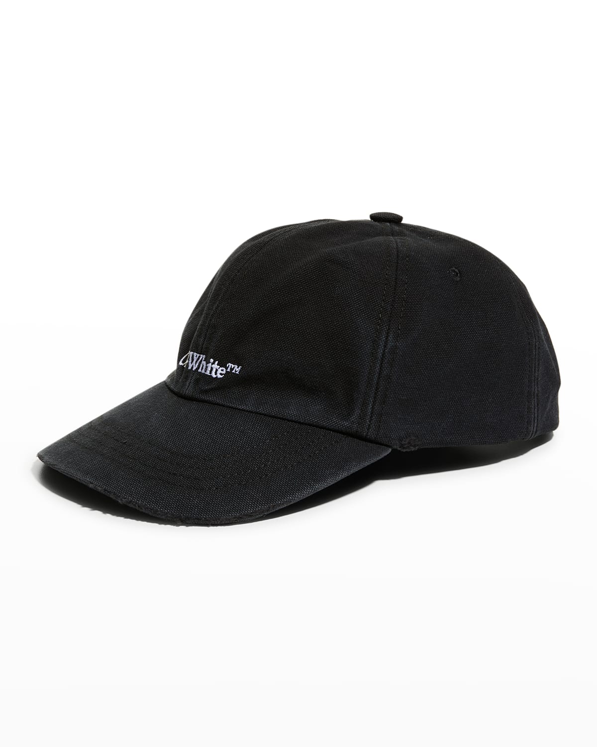 Off-white Bookish Logo Cotton Canvas Baseball Cap In Black/white