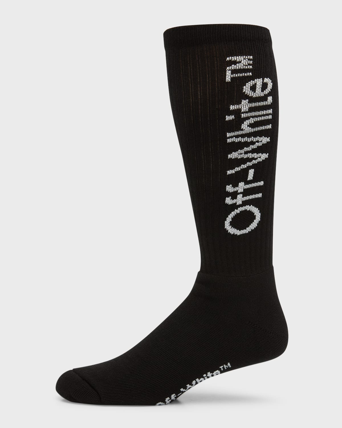 Off-white Arrows Mid-length Socks In Black White