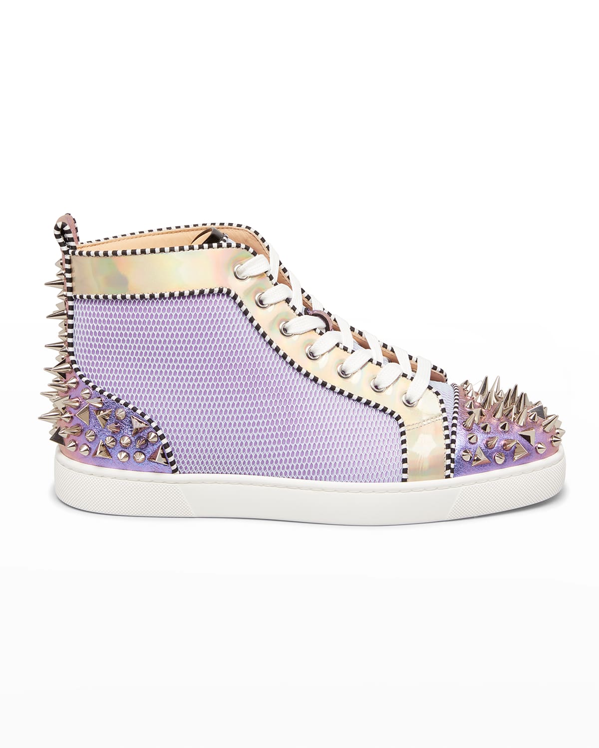 Christian Louboutin Multicolor Leather Lou Spike High Top Sneakers