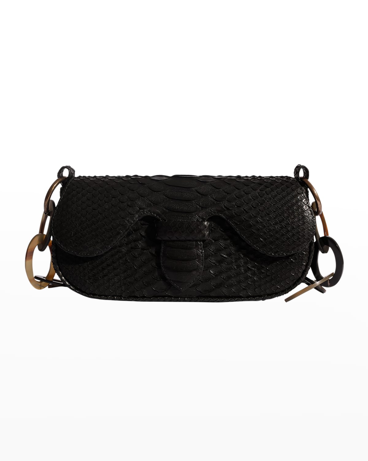 Adriana Castro Alicia Mini Python Shoulder Bag In Black
