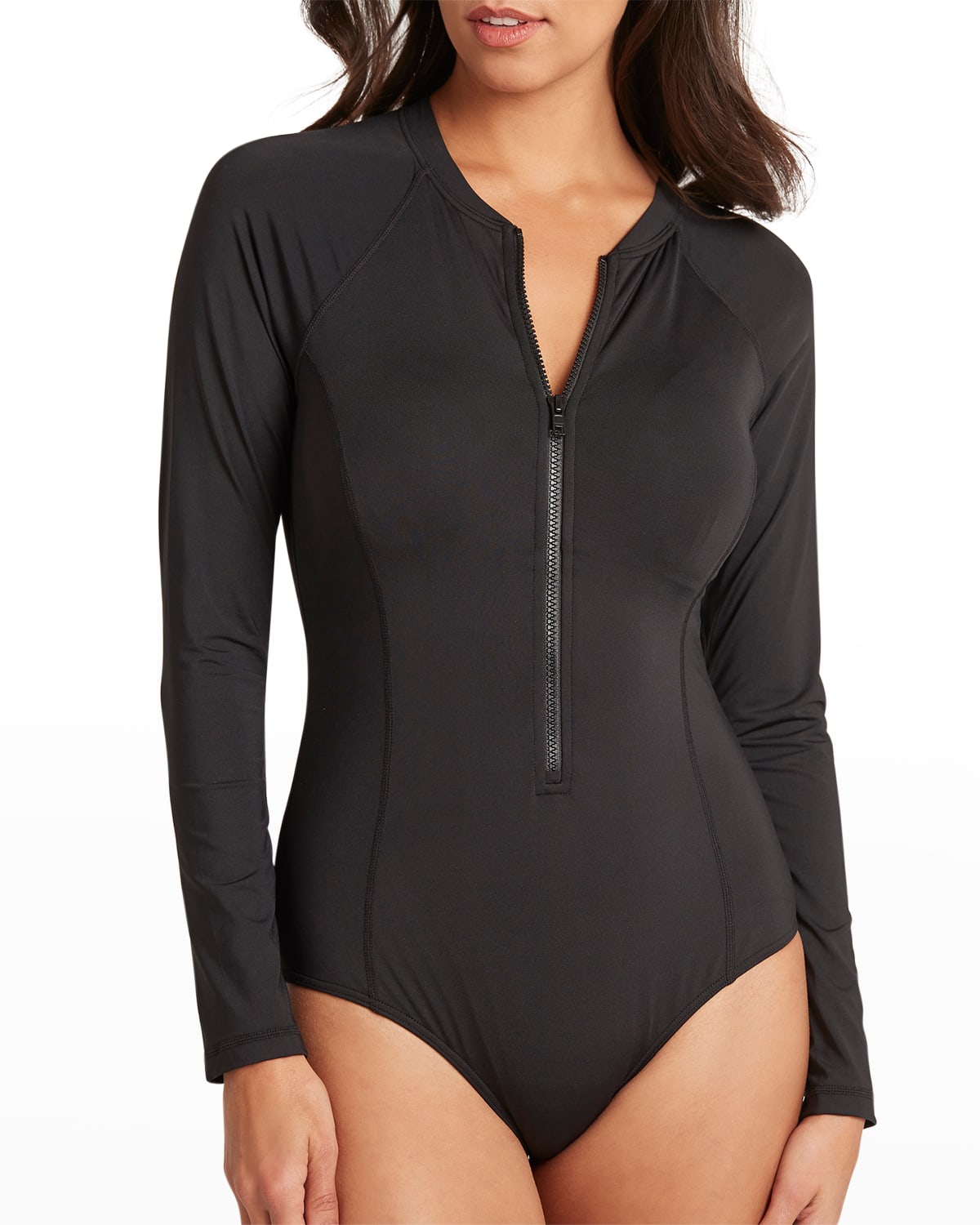 Essentials Long-Sleeve Multifit One-Piece Swimsuit
