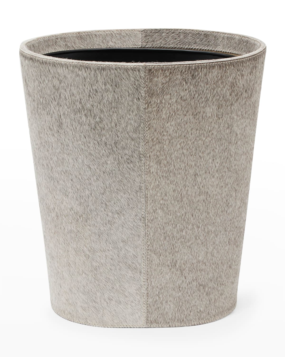 Pigeon & Poodle Hyde Gray Oval Tapered Hairhide Wastebasket